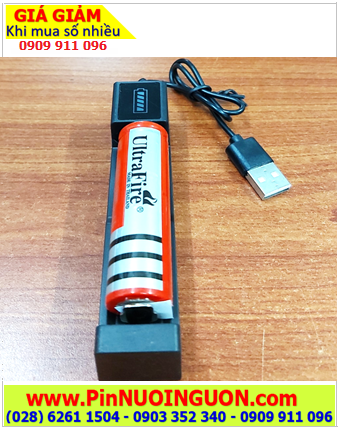 Bộ sạc Pin 18650 TLP-USB1U - Kèm 1 pin sạc Ultrafire AX18650-5800mAh (Pin X.xứ Thái Lan -Máy cổng sạc USB)